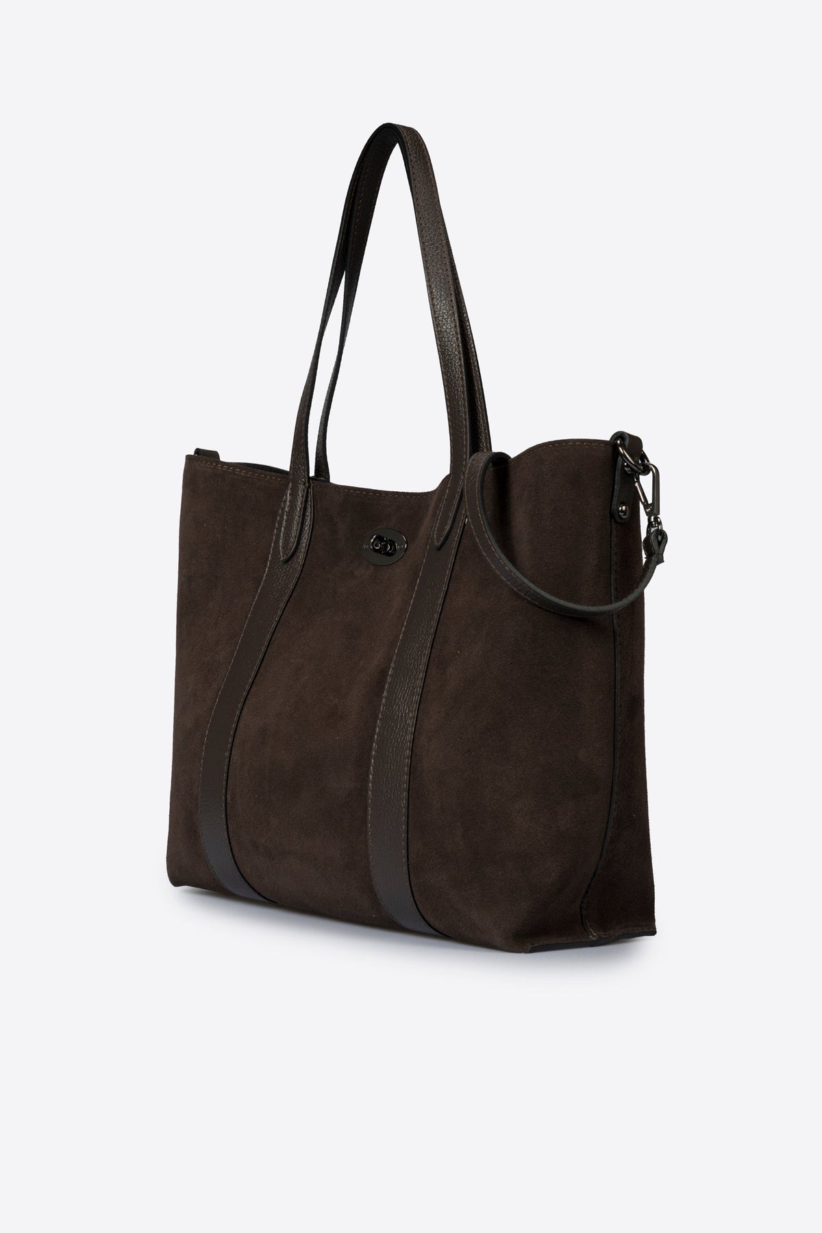 Teresa Made in Italy Suede Leather Tote Bag – Dark Brown