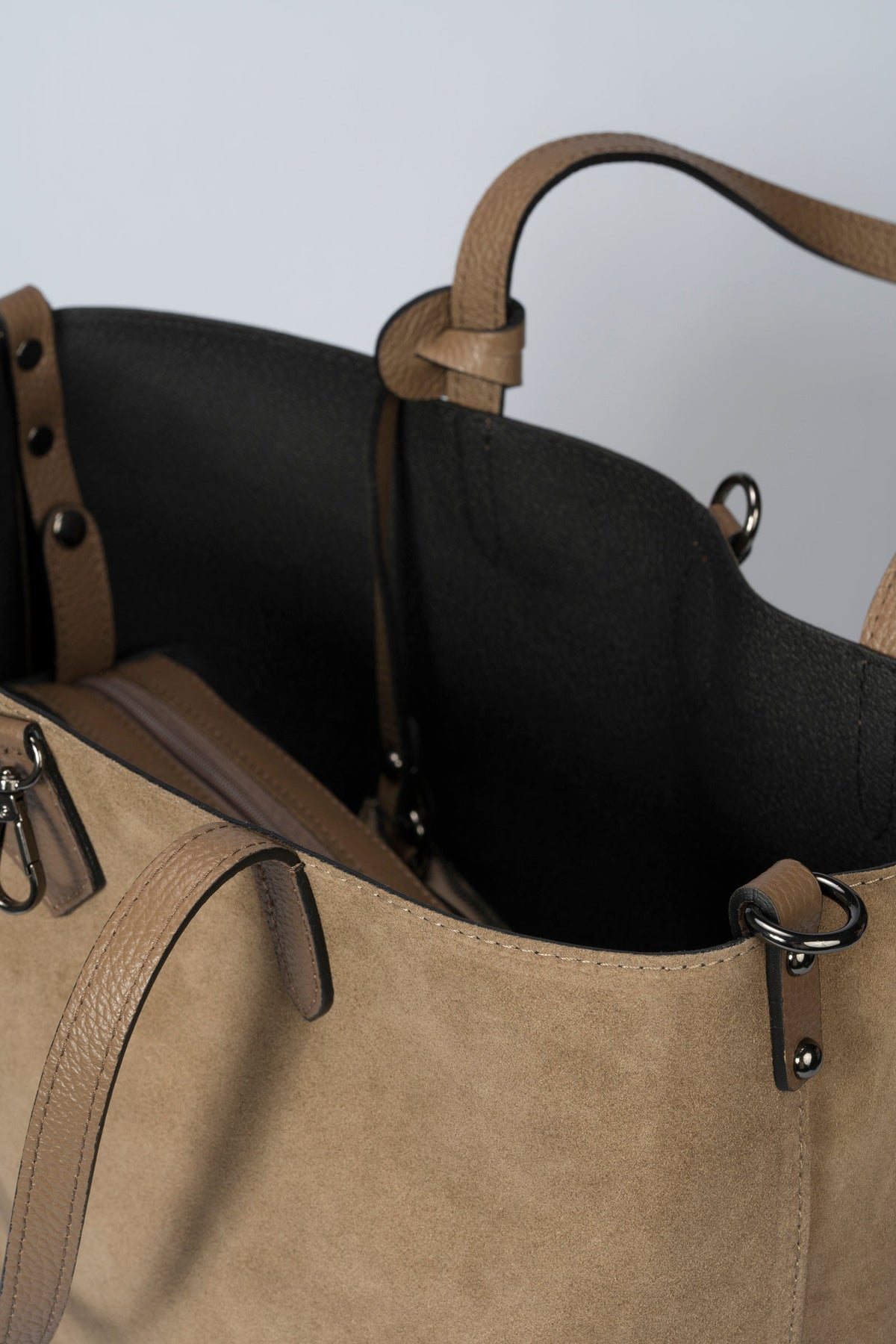 Raffaella Made in Italy Suede Leather Tote Bag – Taupe