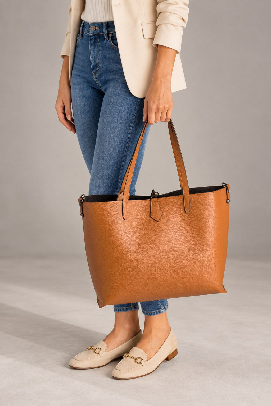 Nicoletta Made in Italy Leather Tote Bag – Cognac