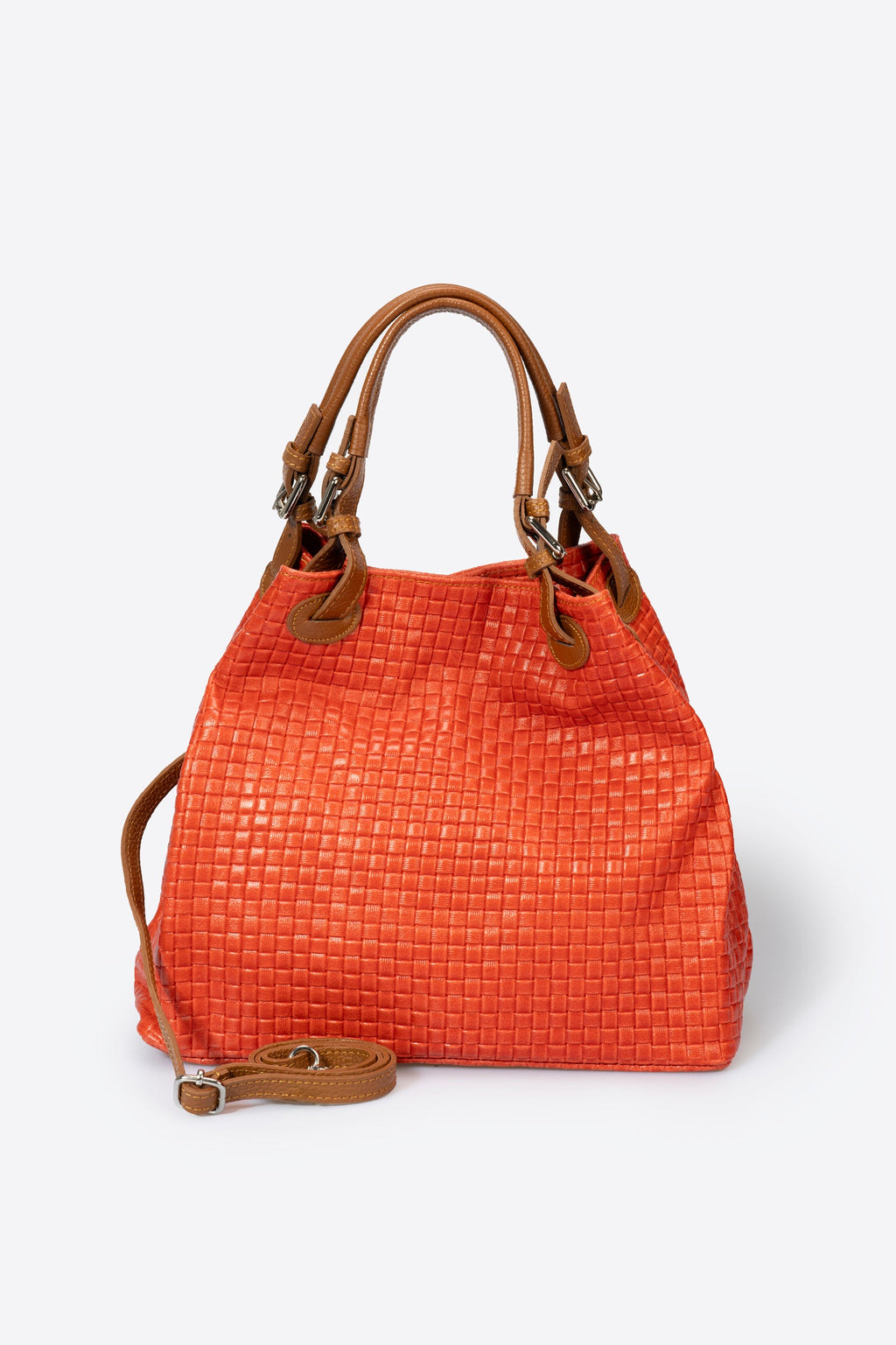 Aria Made in Italy Suede Leather Tote Bag – Red