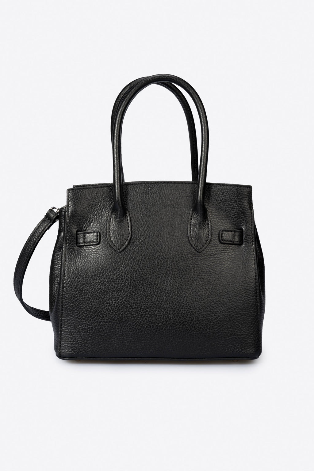 Gabriella Made in Italy Leather Top Handle Handbag – Black