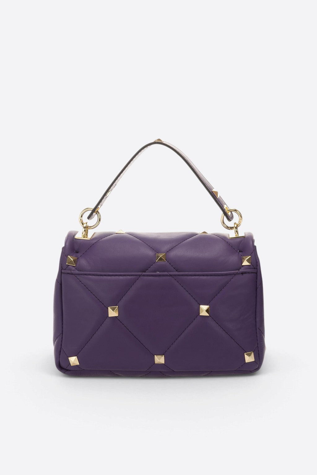 Ilaria Made in Italy Full Grain Leather Top Handle Handbag – Purple