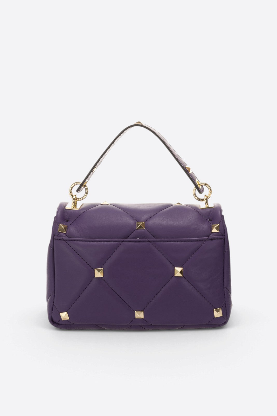 Ilaria Made in Italy Full Grain Leather Top Handle Handbag – Purple