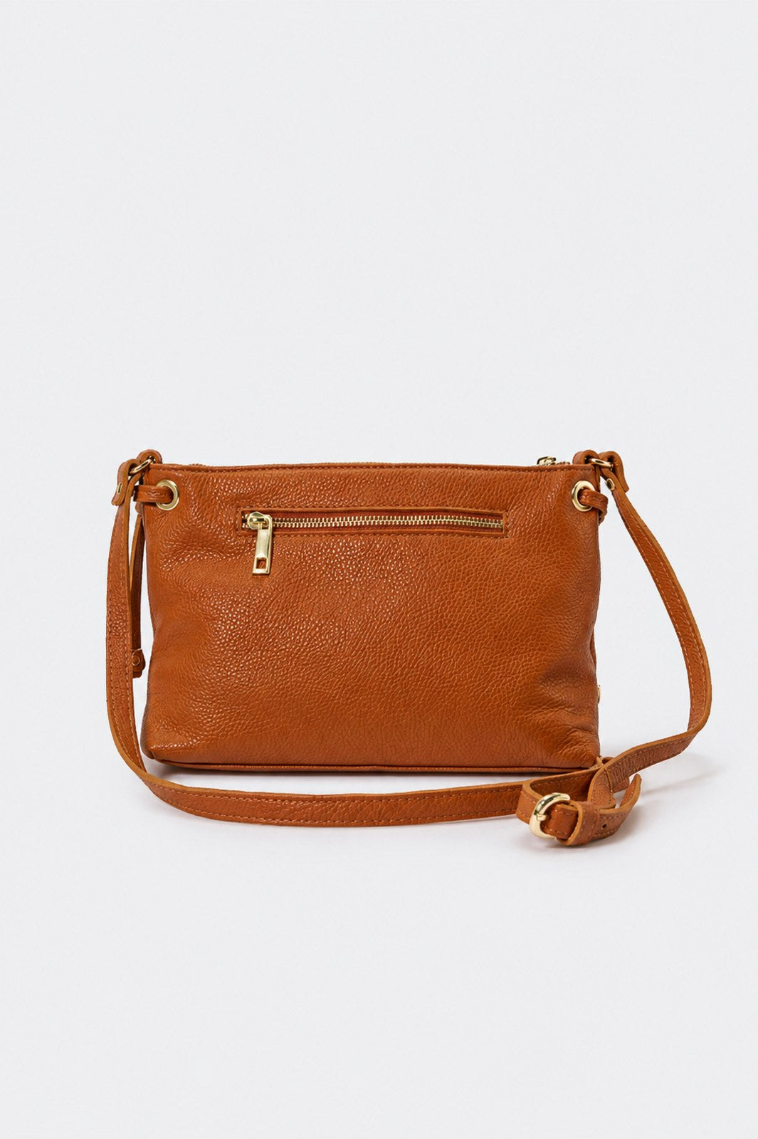 Lucia Made in Italy Leather Crossbody Bag – Tan