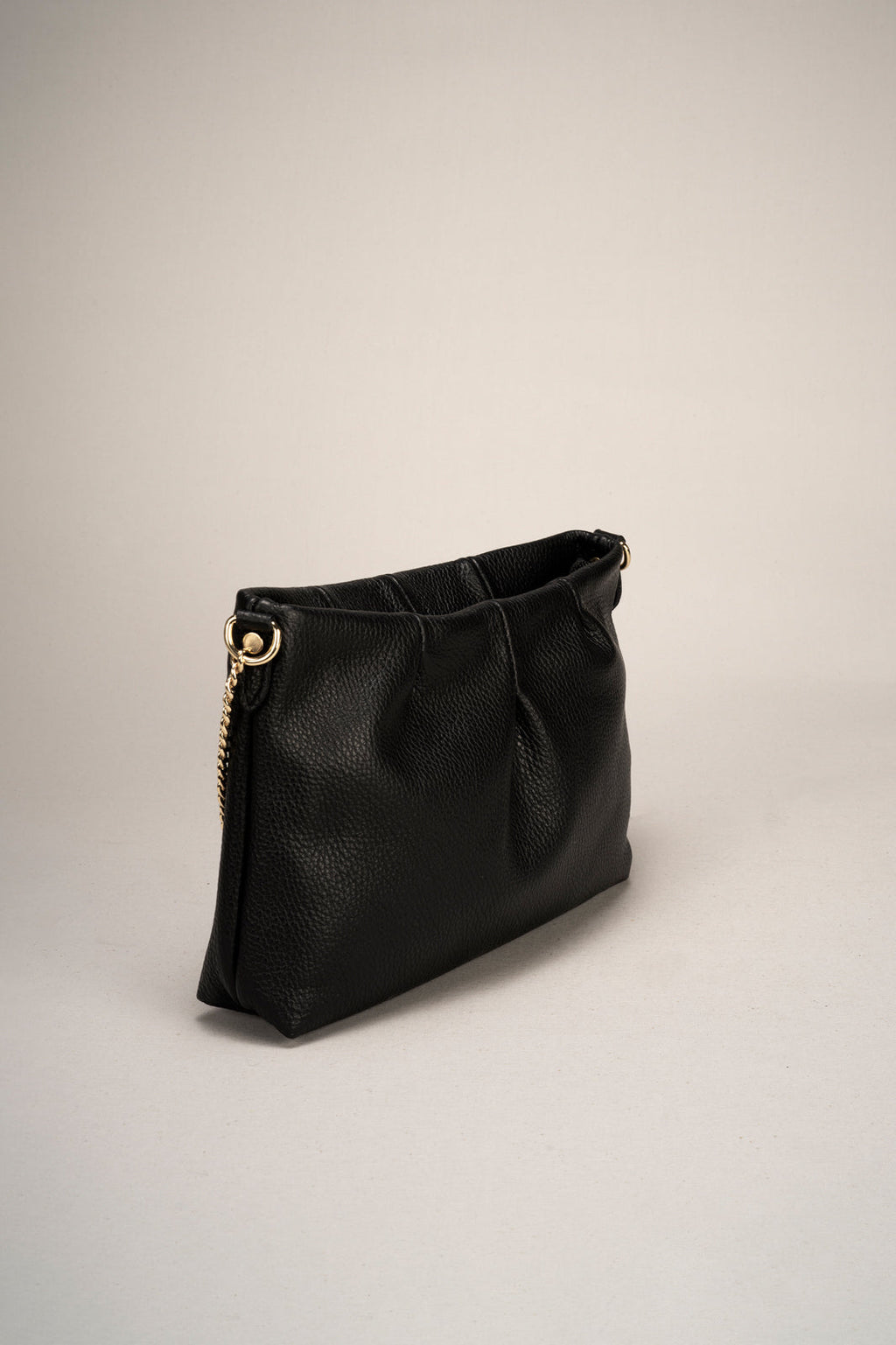 Clio Made in Italy Leather Crossbody Bag – Black