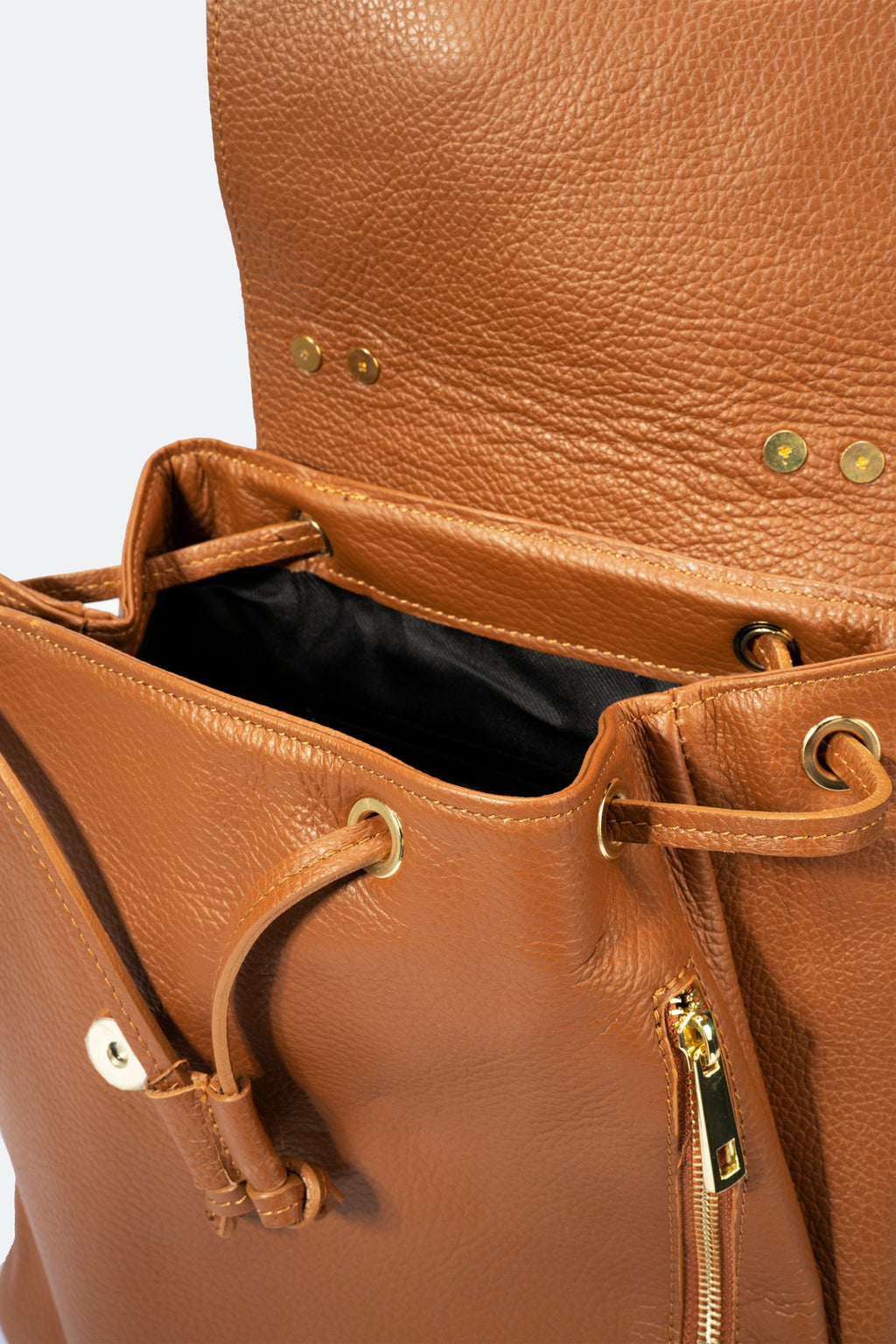 Camilla Made in Italy Leather Backpack – Cognac