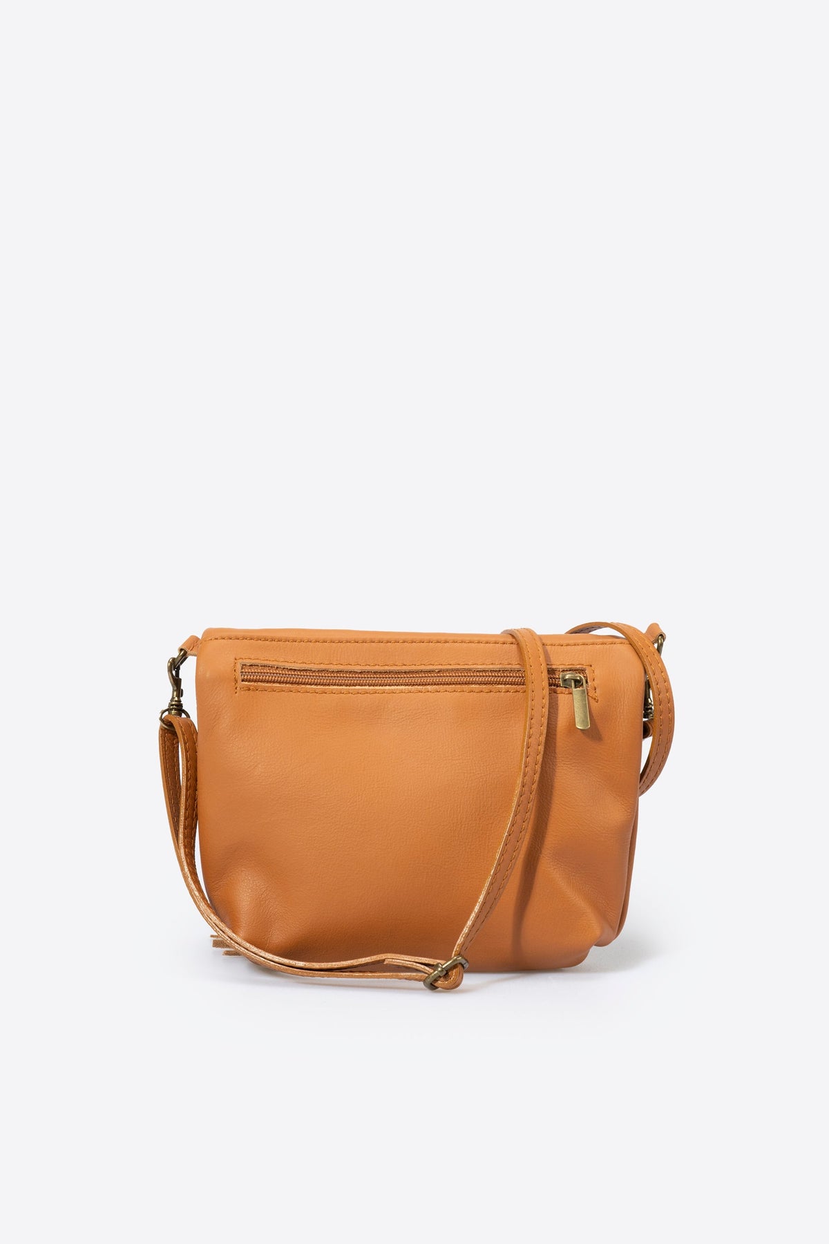 Alessia Made in Italy Full Grain Leather Crossbody Bag – Tan