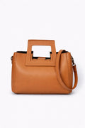Vittoria Made in Italy Leather Top Handle Handbag – Tan