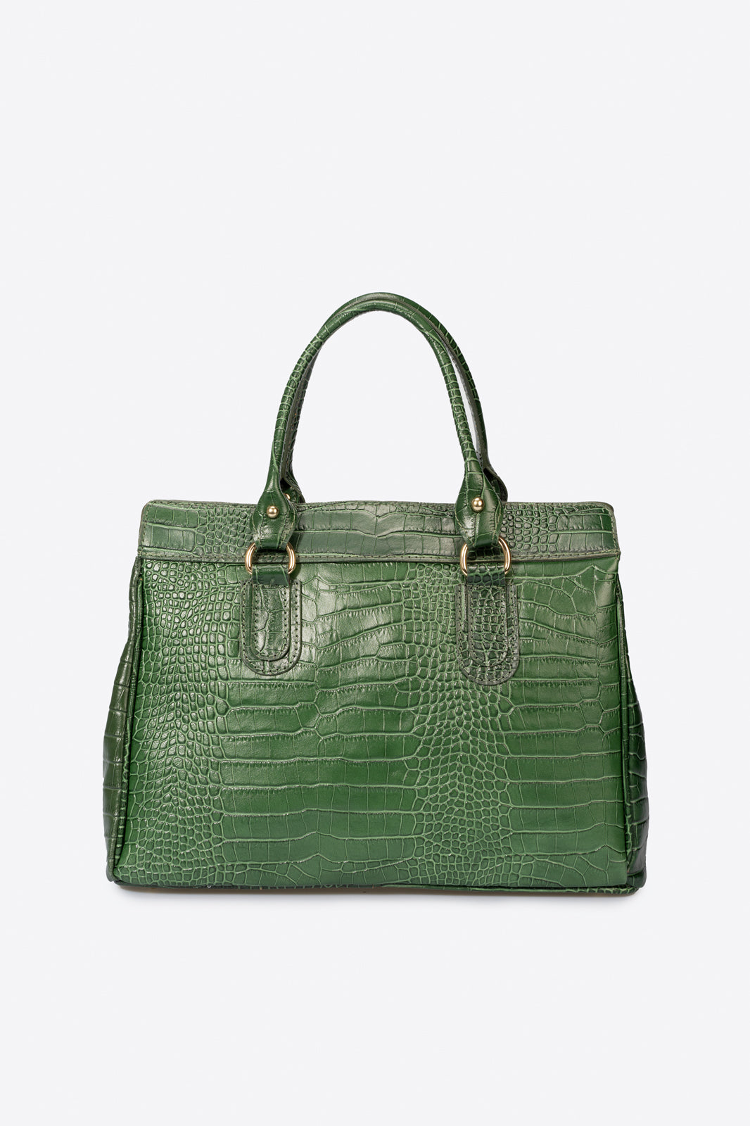 Federica Made in Italy Leather Top Handle Handbag – Green
