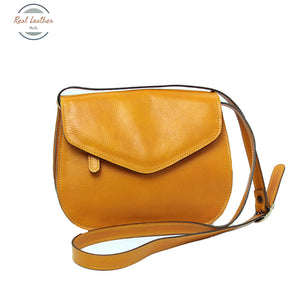 Full grain calfskin shoulder bag Yellow Orcher Shoulder bag