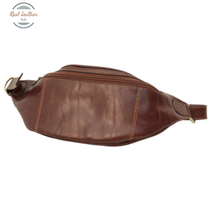 Full grain Italian calf skin leather belt pack Brown Belt Bag