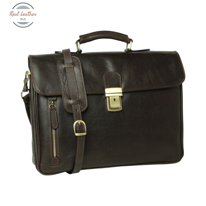 Full grain leather briefcase Dark Brown Briefcase