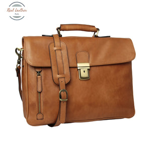 Full grain leather briefcase Gold Briefcase