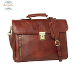 Full grain leather briefcase Mahogany brown Briefcase