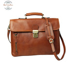 Full grain leather briefcase Teak Briefcase