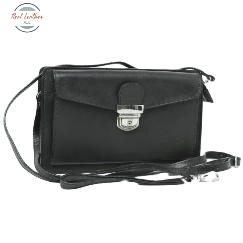 Full grain leather Clutch Black Handbags
