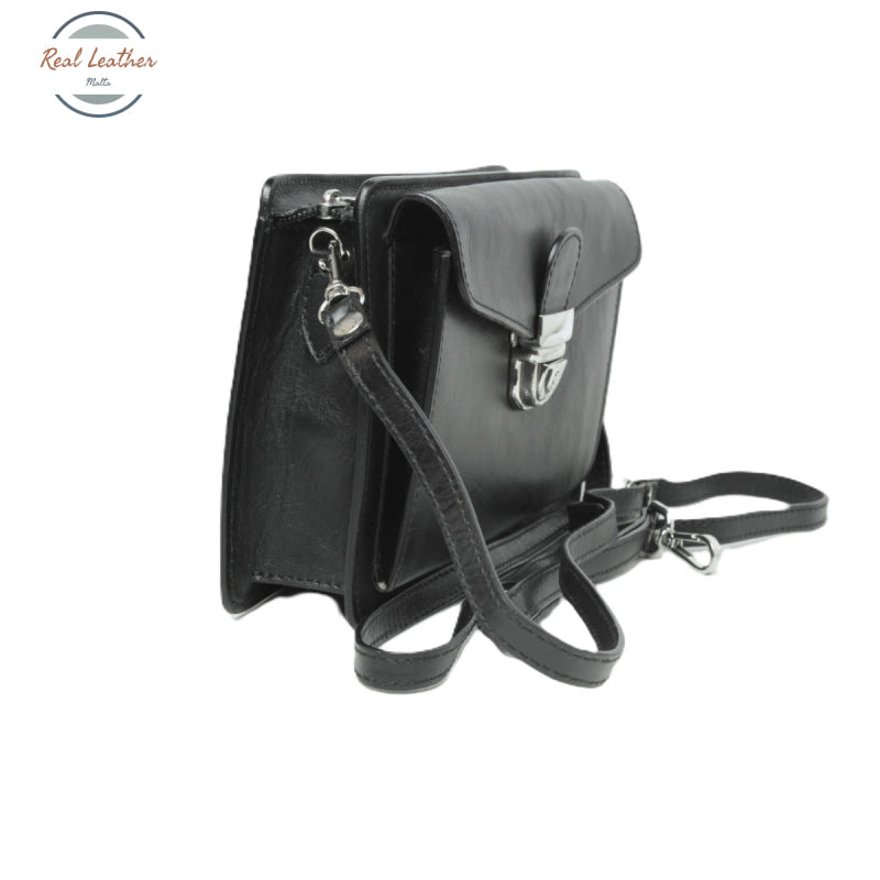 Full grain leather Clutch Black Handbags