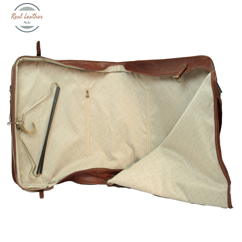 Full grain leather garment bag Brown Garment Bag