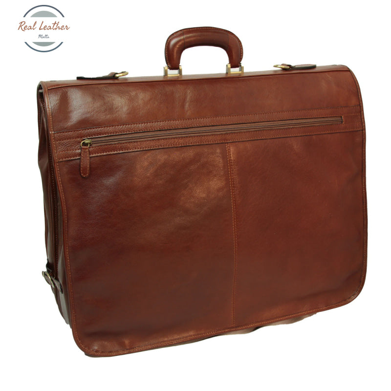 Full grain leather garment bag Brown Garment Bag
