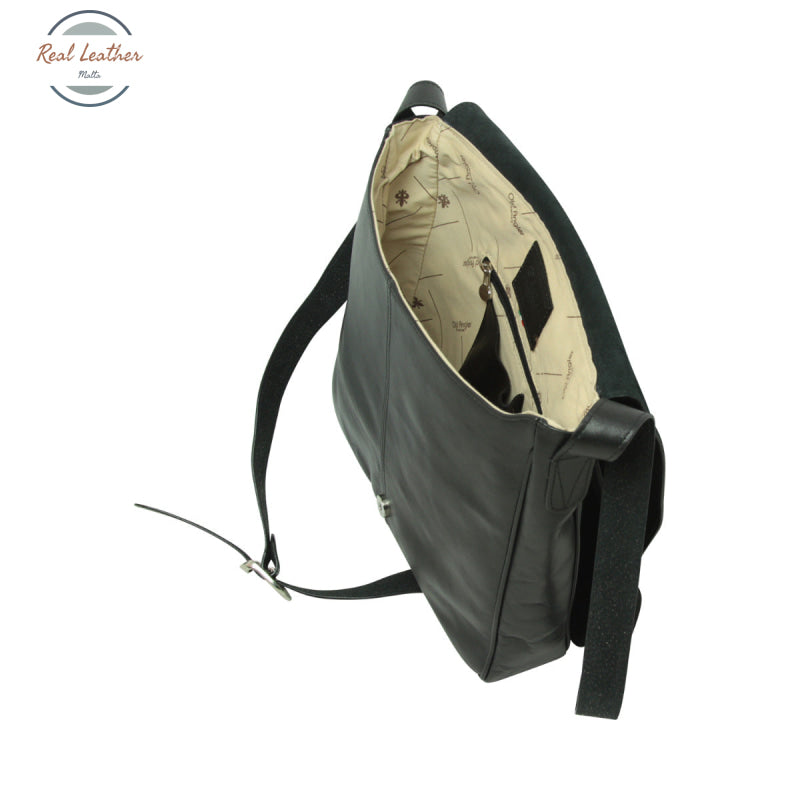 Full grain leather messenger bag Black Messenger Bag