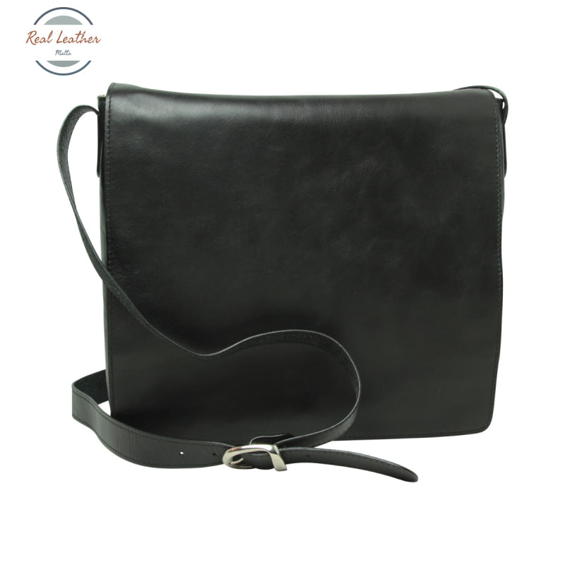 Full grain leather messenger bag Black Messenger Bag