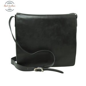 Full grain leather messenger bag Black Messenger Bag