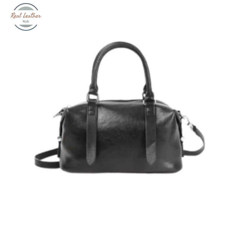 Genuine Cowhide Leather Crossbody Handbag for Women Black Cross body bag