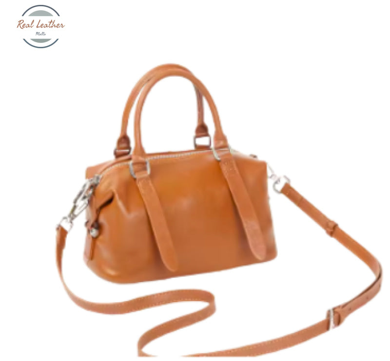 Genuine Cowhide Leather Crossbody Handbag for Women Sunset Yellow Cross body bag