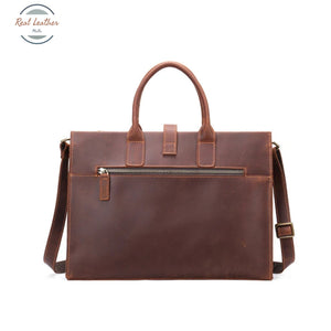 Genuine Leather 14 Inch Laptop Briefcase Handbag Briefcases