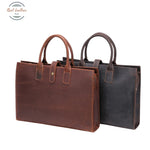 Genuine Leather 14 Inch Laptop Briefcase Handbag Briefcases