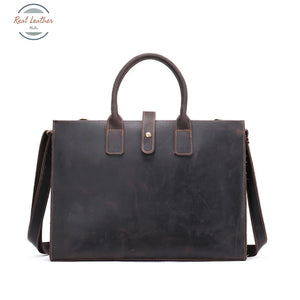 Genuine Leather 14 Inch Laptop Briefcase Handbag Briefcases