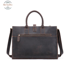 Genuine Leather 14 Inch Laptop Briefcase Handbag Briefcases