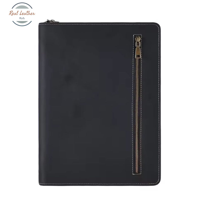 Genuine Leather A4 Portfolio Organizer Black Portfolios