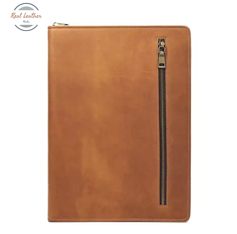 Genuine Leather A4 Portfolio Organizer Brown Portfolios