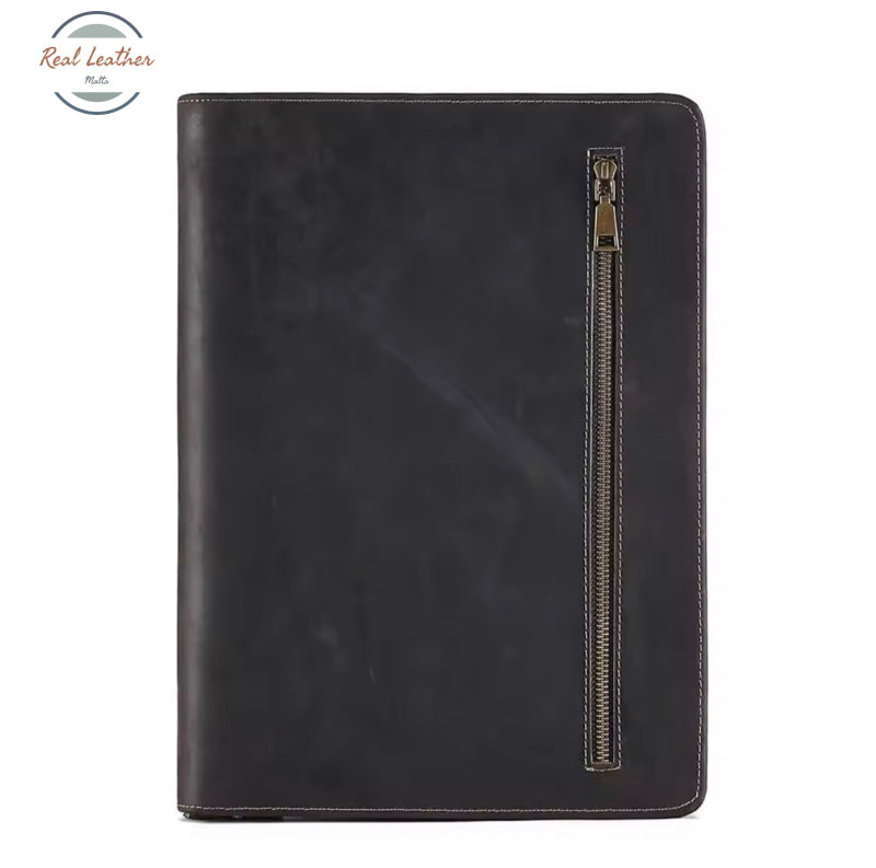 Genuine Leather A4 Portfolio Organizer Dark Brown Portfolios