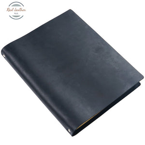 Genuine Leather A4 Size Classic Business Notebook Black