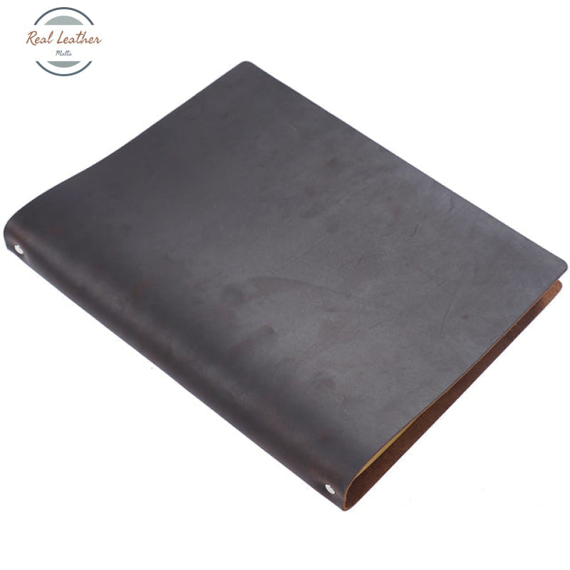Genuine Leather A4 Size Classic Business Notebook Coffee
