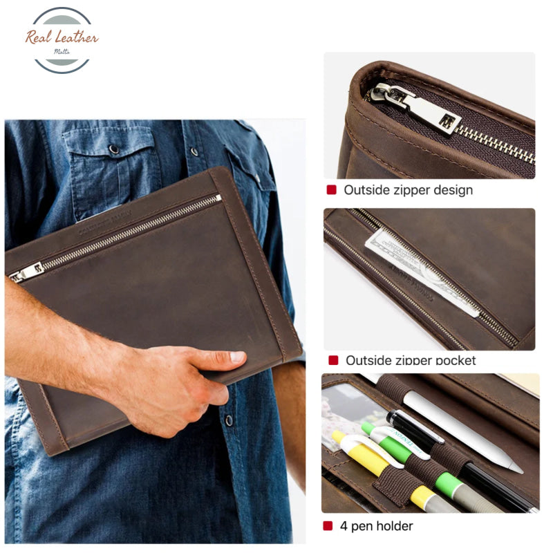 Genuine Leather A5 Portfolio And Tablet Case Portfolios