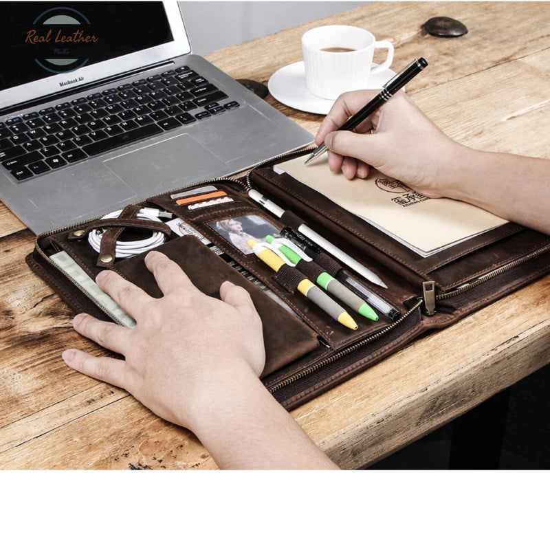 Genuine Leather A5 Portfolio And Tablet Case Portfolios