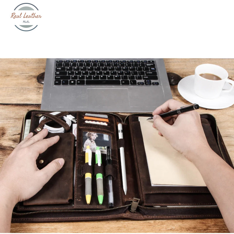 Genuine Leather A5 Portfolio And Tablet Case Portfolios