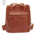 Genuine Leather Backpack Shoulder Brown Backpack