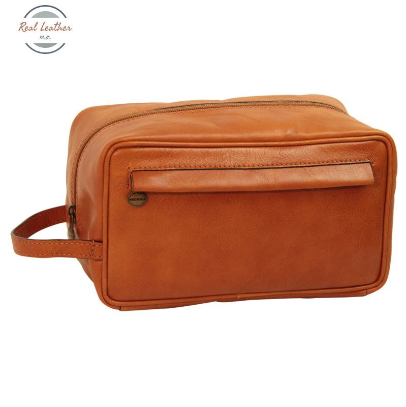 Genuine Leather Beauty Kit Brown Cosmetic bag