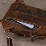 Genuine Leather Chest Pack for Men Dark Bown Chest Bag