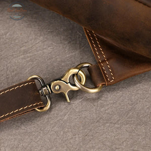 Genuine Leather Chest Pack for Men Dark Bown Chest Bag