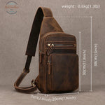 Genuine Leather Chest Pack for Men Dark Bown Chest Bag