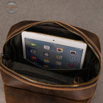 Genuine Leather Chest Pack for Men Dark Bown Chest Bag