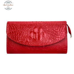 Genuine Leather Clutch Bag For Lady Women Red Bags