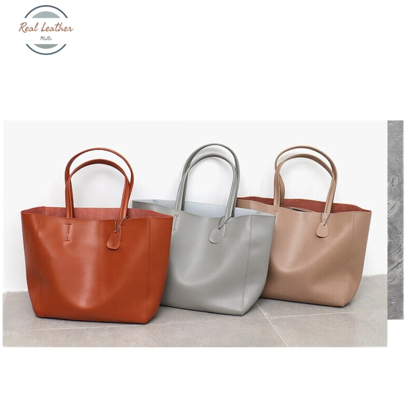 Genuine Leather Cowhide Women Shoulder Bag Tote Bag