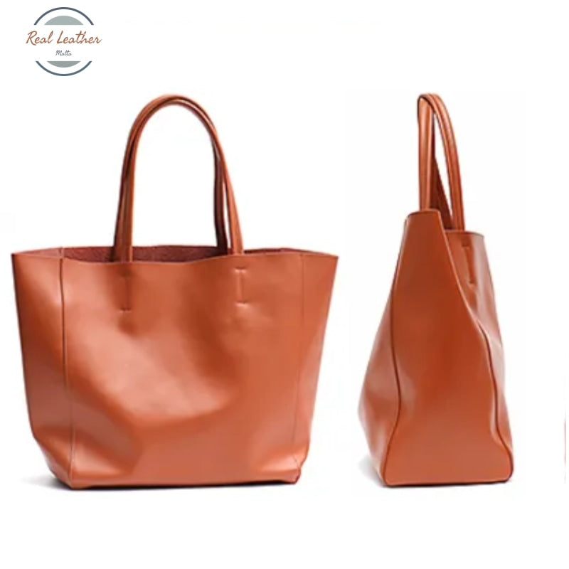 Genuine Leather Cowhide Women Shoulder Bag Tote Bag