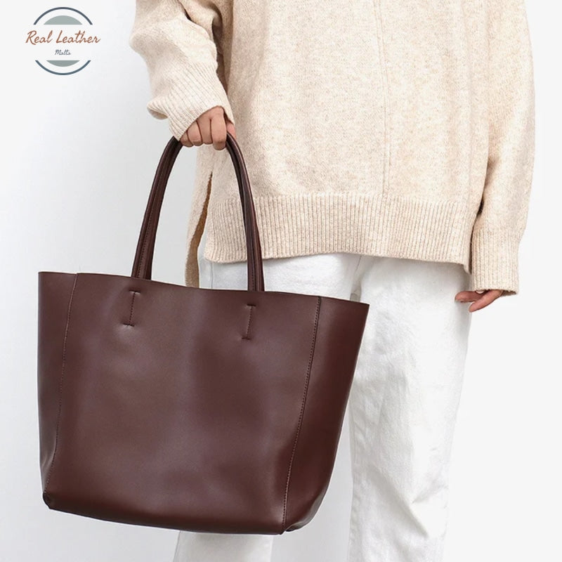 Genuine Leather Cowhide Women Shoulder Bag Tote Bag